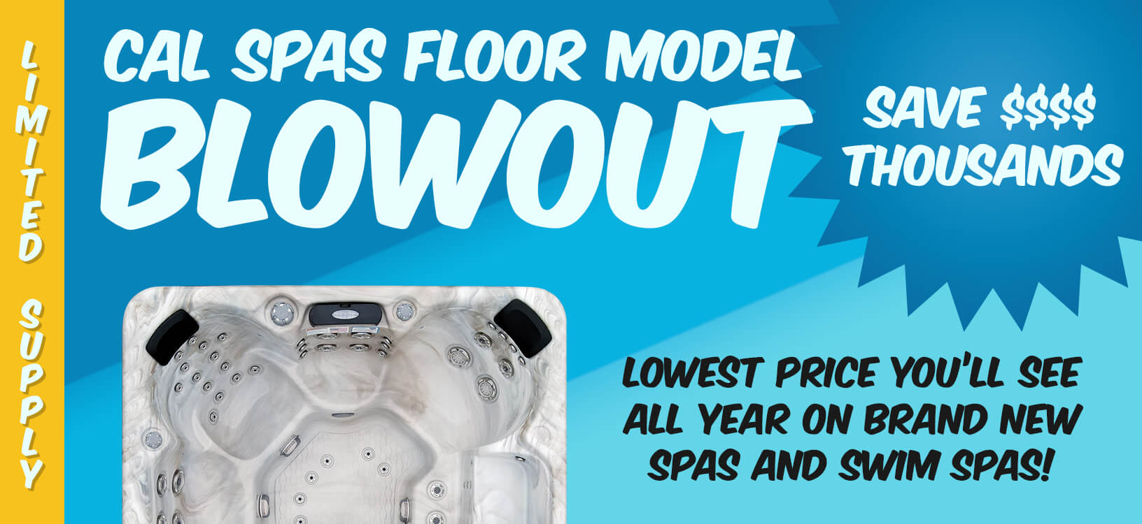 Floor Model Blowout banner for fair